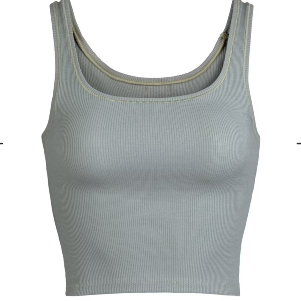 SKIMS Light Gray Ribbed Tank Top